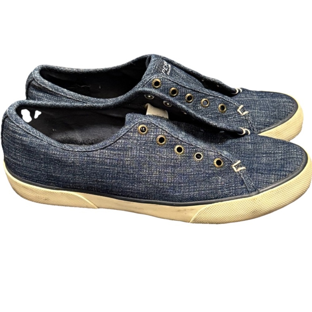 Sperry Blue Canvas Sneakers Women’s Size 9 M Shoes Fabric No strings